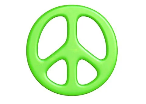 3D render of green Peace sign on isolated white. Stock Illustration