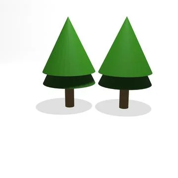 3d render of green pine trees on a white background Stock Illustration