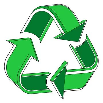 3D Render Green Recycling Arrows Circular Symbol Stock Illustration