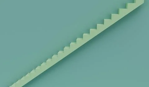 3d Render Green Spring Rain color Stairs on Green Sheen Background 스톡 일러스트
