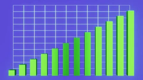 3D render of a growing business chart Illustrazione stock
