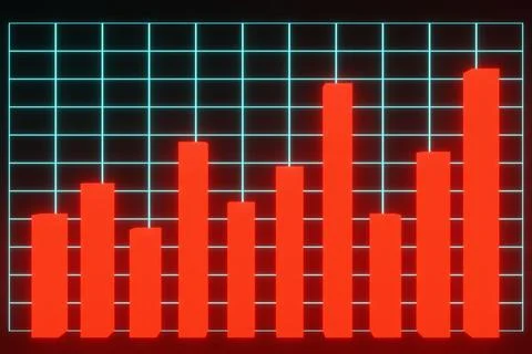 3D render of a growing business chart Stock Illustration