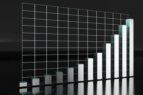 3D render of a growing business chart 스톡 일러스트