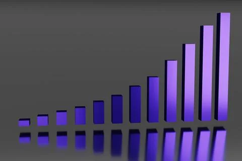 3D render of a growing business chart Illustrazione stock