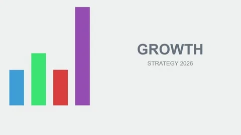 3D render of growth strategy analytics chart creating modern business dashboard Stock Footage 334940277