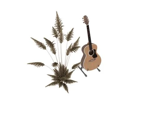 3d render guitar Stock Illustration