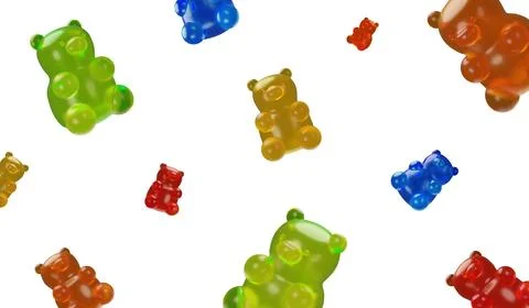 3D render gummy bear background Stock Illustration