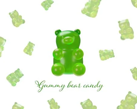 3D render gummy bear menthol background Stock Illustration