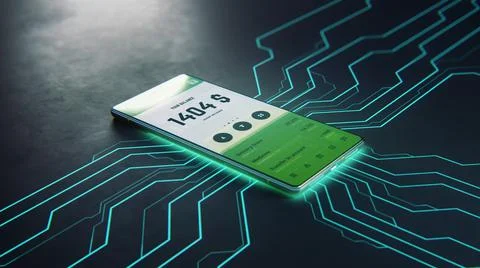 3D Render of hacker attack on bank account Stock Illustration