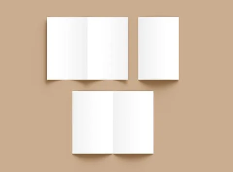 3d render of a Half Fold 8,5x11" letter brochure to present your design Stock Illustration