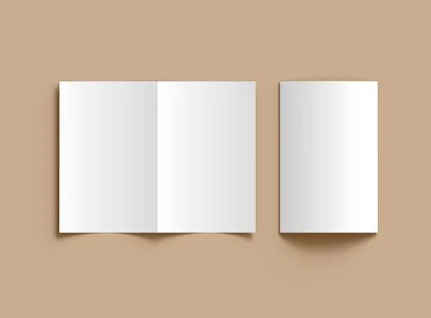 3d render of a Half Fold 8,5x11" letter brochure to present your design Stock Illustration
