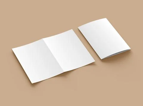 3d render of a Half Fold 8,5x11" letter brochure to present your design Stock Illustration