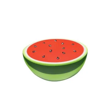 3D render half of watermelon Stock Illustration