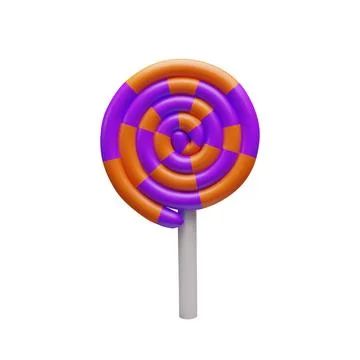 3d render Halloween lollipop Stock Illustration