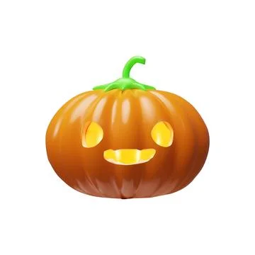 3D render halloween pumpkin in clay style Stock Illustration