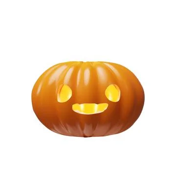 3D render halloween pumpkin in plastic style Stock Illustration