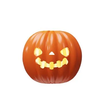 3D render halloween spooky pumpkin head Stock Illustration