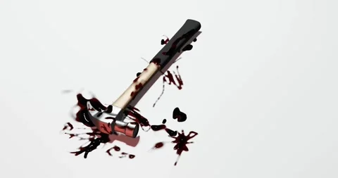 3d render of hammer with blood stain for crime scene or violence concept Stock Footage 270483960
