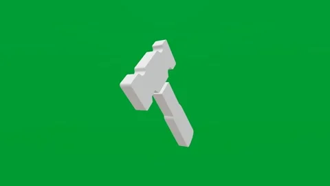 3D render of hammer icon on chroma key green screen background Stock Footage 335459588