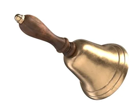 3D render of Hand Bell isolated on white Stock Illustration
