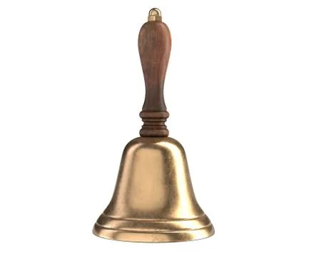3D render of Hand Bell isolated on white Stock Illustration
