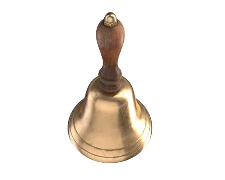 3D render of Hand Bell isolated on white Stock Illustration