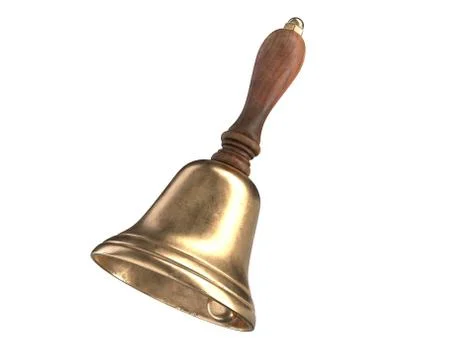 3D render of Hand Bell isolated on white Illustrazione stock