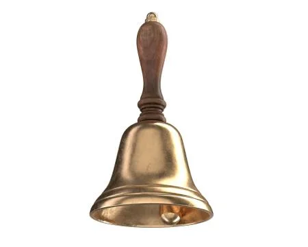 3D render of Hand Bell isolated on white Stock Illustration