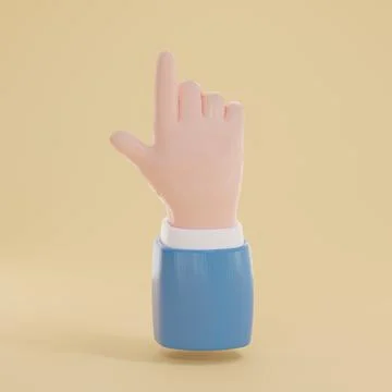 3d render of hand with thumbs up gesture isolated on yellow background. Stock Illustration