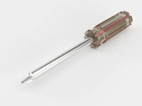 3D Render of Hand Tools - screwdriver 스톡 일러스트