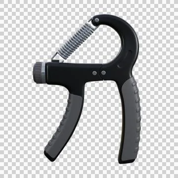 3D render of a handgrip with soft black and grey handles and strong metalli.. Stock Illustration