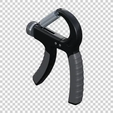3D render of a handgrip with soft black and grey handles and strong metalli.. Stock Illustration