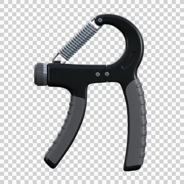 3D render of a handgrip with soft black and grey handles and strong metalli.. Stock Illustration