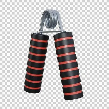 3D render of a handgrip with soft black and red handles and strong metallic.. Stock Illustration