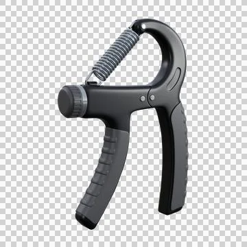 3D render of a handgrip with soft black and grey handles and strong metalli.. Stock Illustration