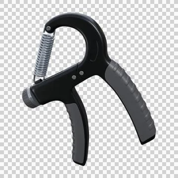 3D render of a handgrip with soft black and grey handles and strong metalli.. Stock Illustration