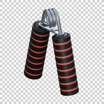 3D render of a handgrip with soft black and red handles and strong metallic.. Illustration