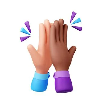 3D render of hands clapping with sound effect Stock Illustration