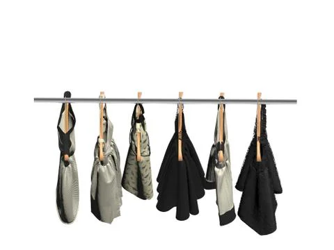 3d render of hanging clothes 스톡 일러스트