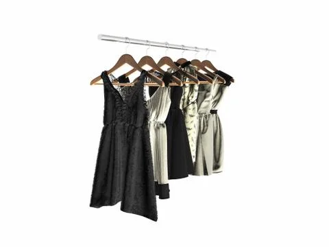 3d render of hanging clothes 스톡 일러스트