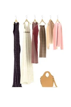 3d render of hanging clothes 스톡 일러스트