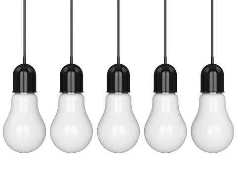 3d render of hanging light incandescent bulbs Stock Illustration