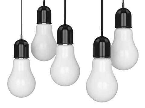 3d render of hanging light incandescent bulbs Stock Illustration