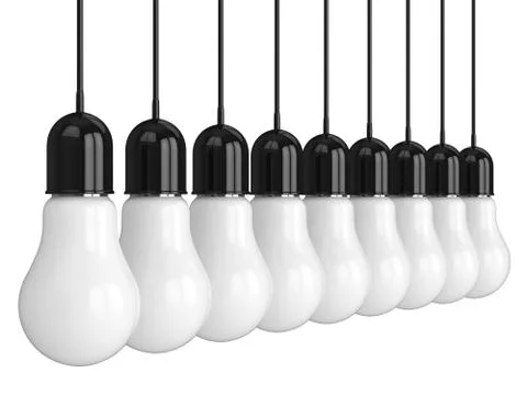3d render of hanging light incandescent bulbs Stock Illustration
