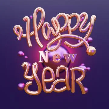 3d render Happy New Year concept background. Stock Illustration