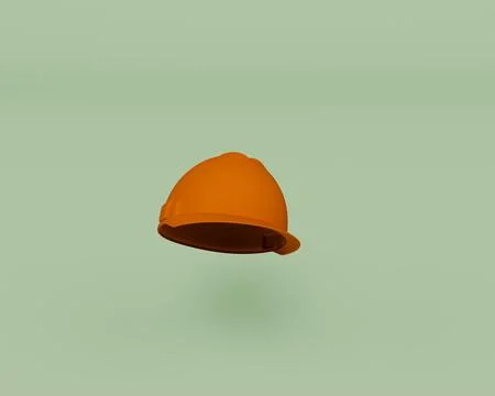 3d render of hard helmet isolated on Pastel background, 3d background minimal Stock Illustration