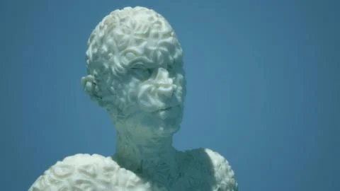 3d render. Head Human shattered portrait Illustrazione stock