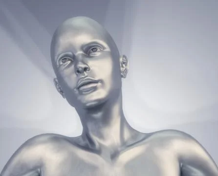 3d render. Head Human shattered portrait Stock Illustration