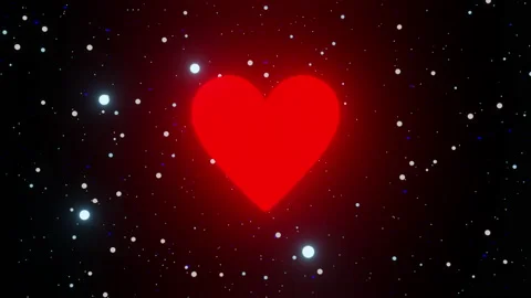 3d render heart beat in galaxy Stock Footage 167542597