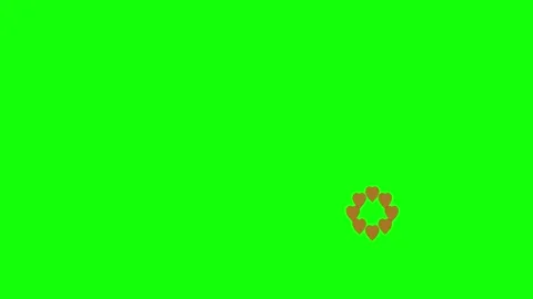 3D render of heart circle formation on green screen background for chroma key Stock Footage 336180264